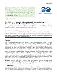 Pemerhati kebijakan energi nasional, yusri usman, mengatakan sudah melaporkan dugaan korupsi penentuan. Pdf Revisiting Eor Projects In Indonesia Through Integrated Study Eor Screening Predictive Model And Optimisation