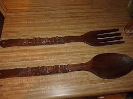 Our design panels will help you to create a. Vintage Large Wooden Spoon Fork Tiki Totem 28 Decorative Wall Hanging Kitchen 1909286387