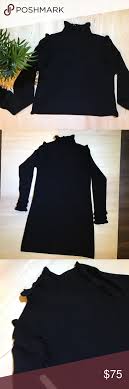 Zara Knitwear Black Ruffle Mini Dress The Perfect Cozy High Quality Black Knit Dress By Zara In Perfect Condition Knit Dress Black Knit Dress Knitwear Fashion