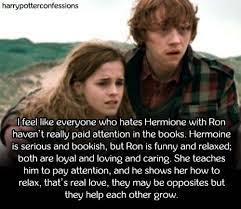 I Feel Like Everyone Who Hates Hermione With Ron Havent Really Harry Potter Ron And Hermione Harry Potter Ron Harry Potter Feels