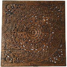 For cleaning wooden headboards you should prefer good wood soap and wax. Amazon Com Large Tropical Wood Carved Wall Panels Headboard Floral Wood Wall Hanging Decorative Asian Home Decor 48 Dark Brown Home Kitchen