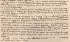Tanto el nombre de la ciudad de puebla como el de algunas de sus calles fueron cambiados para honrar a zaragoza, el joven general que triunfó en la batalla del 5 de mayo de 1862, pero que murió unos meses después. Batalla De Puebla Servicio De Informacion Agroalimentaria Y Pesquera Gobierno Gob Mx