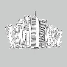 Doha Qatar Skyline Drawing Hebstreits Maps And Sketches Skyline Drawing Doha Skyline Doodle Art Designs