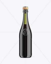 Clear Glass Lambrusco Bottle With Red Wine Mockup In Bottle Mockups On Yellow Images Object Mockups