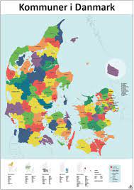 Statsamterne) representerer regjeringen i hver region og fører tilsyn med kommunene på regjeringens vegne. Danmarks Regioner Og Kommuner Kort Detaljeret Bitmedia