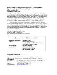 K To 12 Grade 2 Learning Material In Mother Tongue Based Mtb Mle 2nd Grade 12th Grade Lesson Plan In Filipino