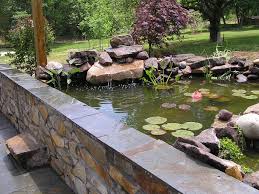 I also make spiral shap… Retaining Wall With Koi Pond And Waterfall Ponds Backyard Koi Pond Landscape Photos