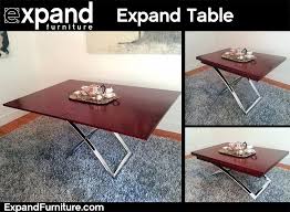 Smart coffee table that raises up cheap, dont want to give it up top coffee tables such as with leaf and raia adjustable height round table. Expanding Table With Push Button Lift Cherry Finish With Stylish Chrome Legs Use As A Stunning Coffee Table Raise Table Expand Furniture Dining Table Sizes
