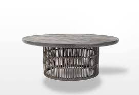 Wipe clean using a soft, damp cloth and mild soap. Contemporary Coffee Table Elba Greenstone Co Ltd Concrete Synthetic Rattan Round