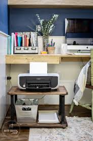 How To Diy A Home Office Printer Cart Industrial Home Offices Home Office Design Home Office Organization