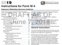 Payroll 2019 Irs Draft Instructions For Form W 4