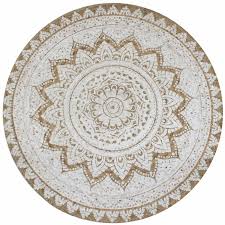 Hol dir den perfekten begleiter genau für dein zuhause! Vidaxl Teppich Jute Geflochten Bedruckt 90 Cm Rund