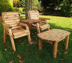 Charles Taylor Straight Dining Companion Set Wooden Garden Furniture Wooden Bench Outdoor Wooden Garden
