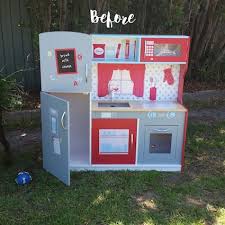 Before And After A Kmart Wooden Play Kitchen Hack Wooden Play Kitchen Kids Play Kitchen Kids Wooden Play Kitchen