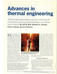 Pdf Advances In Thermal Engineering