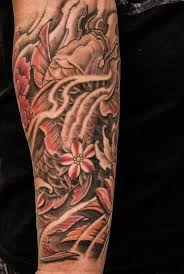 Great Japanese Fish Swimming In Waves Tattoo Sleeve On Forearm Sleeve Tattoos Tattoos Waves Tattoo