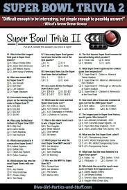 Displaying 162 questions associated with treatment. Super Bowl Trivia Questions Last Updated Jan 13 2020