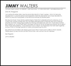 Team Leader Cover Letter Sample Cover Letter Templates Examples
