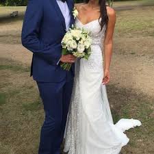 Karen Willis Holmes Anya Gown With Genevieve Overlay Second Hand Wedding Dress On Sale 29 Wedding Dresses Wedding Dresses For Sale Second Hand Wedding Dresses