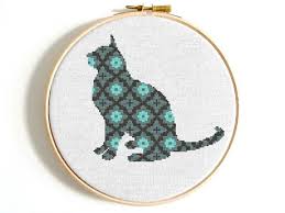 Makes a great gift for any cat lover! Cat Cross Stitch Patttern Pdf Geometric Cross Stitch Animals Cross Stitch Geometric Cat Cross Stitch Pattern Modern Cross Stitch