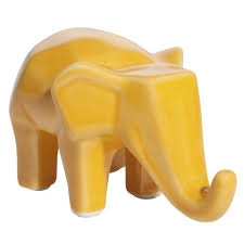 Statue Elephant En Dolomite Jaune H42 Statue Elephant Elephant Jaune