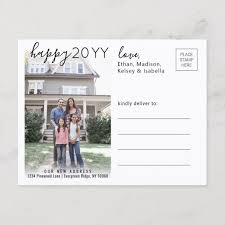 2 Photo New Home Happy New Year Adventure Moving Holiday Postcard Zazzle Com Holiday Postcards Merry Christmas And Happy New Year New Year Holidays