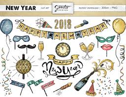 2020 New Year Clipart Set Ball Drop Countdown Champagne Etsy New Year Clipart Clip Art New Year Doodle
