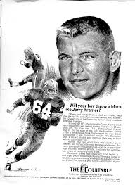 1969 Jerry Kramer NFL Football Drawn by Artist George Loh