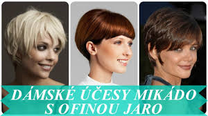Krátkým vlasům dominují účesy s ofinou, pixie a mikáda s rovně střiženými konečky. Damske Ucesy Mikado S Ofinou Jaro 2018 Youtube