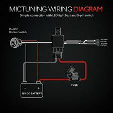 All circuits are usually the same ~ voltage, ground, individual component, and switches. Mictuning 600w Led Light Bar Wiring Harness 60a Relay Fuse Waterproof Switch Red Ebay
