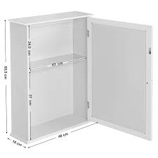Amazon De Songmics Spiegelschrank Badschrank Badezimmerschrank Hangeschrank Einturig Mit Ablage Zum Badschrank Spiegelschrank Hangeschrank