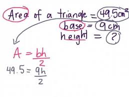 Area of a cyclic quadrilateral. How To Find Height Of A Triangle Given Base And Area 8 1 Gr 9 Academic Youtube