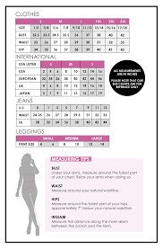 Extraordinary Girls Measurement Size Chart Material Girl