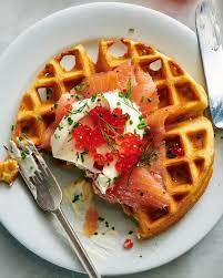 Nyt Cooking On Instagram A Nye Choice I M Staying In Personal Waffle With Caviar Or I M Hosting A Fabulous Cornmeal Waffles Smoked Salmon Recipes Breakfast