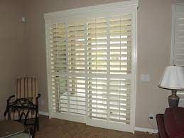 I want my patio doors covered with these! Plantation Shutters On Sliding Glass Doors Traditional Phoenix By The Louver Shop Houzz Au