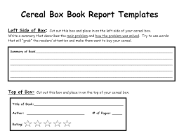Cereal Box Book Report Template Cereal Box Book Report Book Report Templates Creative Book Report