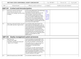 Internal Quality Management System Audit Checklist Iso 9001 2015 For Bangle Version Yahoo Image Search Results Internal Audit Audit Report Template