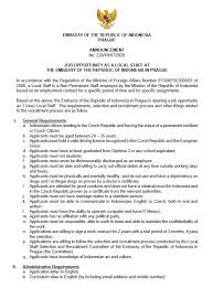 Selain lapor diri, bagi para wni di victoria dan tasmania yang akan meninggalkan australia secara permanen dan kembali ke indonesia maka dihimbau untuk melakukan lapor pulang kepada kjri melbourne. Job Vacancy As A Local Staff At The Embassy Of Indonesia In Prague