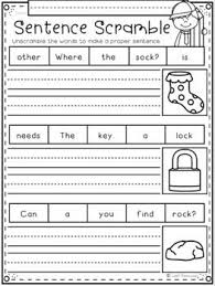 Phonics Sentence Scrambles For Kindergarten And First Grade Kindergarten Writing Sentences Kindergarten Writing Sentences Worksheets