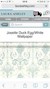 Josette Wallpaper Duck Egg White Laura Ashley Behang
