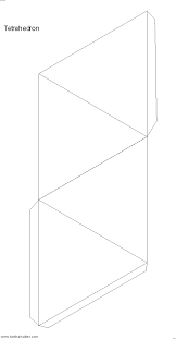 Paper Model Of A Tetrahedron Paper Models Origami Shapes Paper Box Template