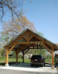 Use it as a carport for 2 cars or a pavilion to provide complete protection from the weather. Heavy Timber Porte Cochere In East Tennessee Craftsman Garage Nashville By Homestead Timber Frames Houzz