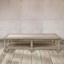 Limed oak parquet topped coffee table with a modernist style wrought iron base. Windsor Colonial Grey Oak And Stone Top Coffee Table Hadley Rose
