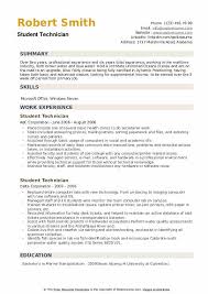 Listing your past job experiences. Student Technician Resume Samples Qwikresume