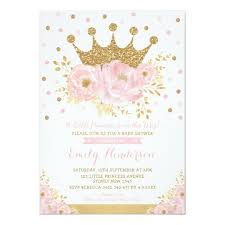 Invitacion Para Baby Shower Para Nina Con Corona D Zazzle Com In 2020 Baby Shower Princess Princess Baby Shower Invitation Crown Baby Shower