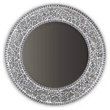 Diy crystal wall mirror and candle holder. Decorative Round Framed Wall Mirror Glass Mosaic 24 Contemporary Wall Mirrors By Decorshore Houzz