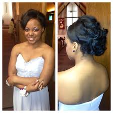 Updo On A Full Sew In With Natural Part Leave Out Wedding Hairstyles Sew In Extensions Natural Hair Styles