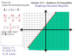 Interval notation and set builder notation calculator. Warm Up Graph The Following Inequality Test Point 0 0 Section 9 4 Systems Of Inequalities Graphing Calculator Required 3 2 X Ppt Download