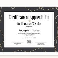 Customize your certificates according to your styles and texts to make it more attractive. 25 Years Of Service Editable Certificate Of Appreciation Etsy