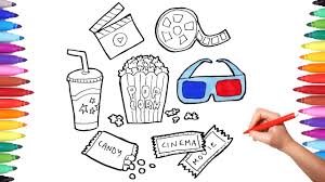 You know it's delicious, but did you know that it's healthy and nutritious too? How To Draw Set For Cinema Cinema Movie Theater Coloring Pages For Kids Pop Corn Candy Film Art Youtube